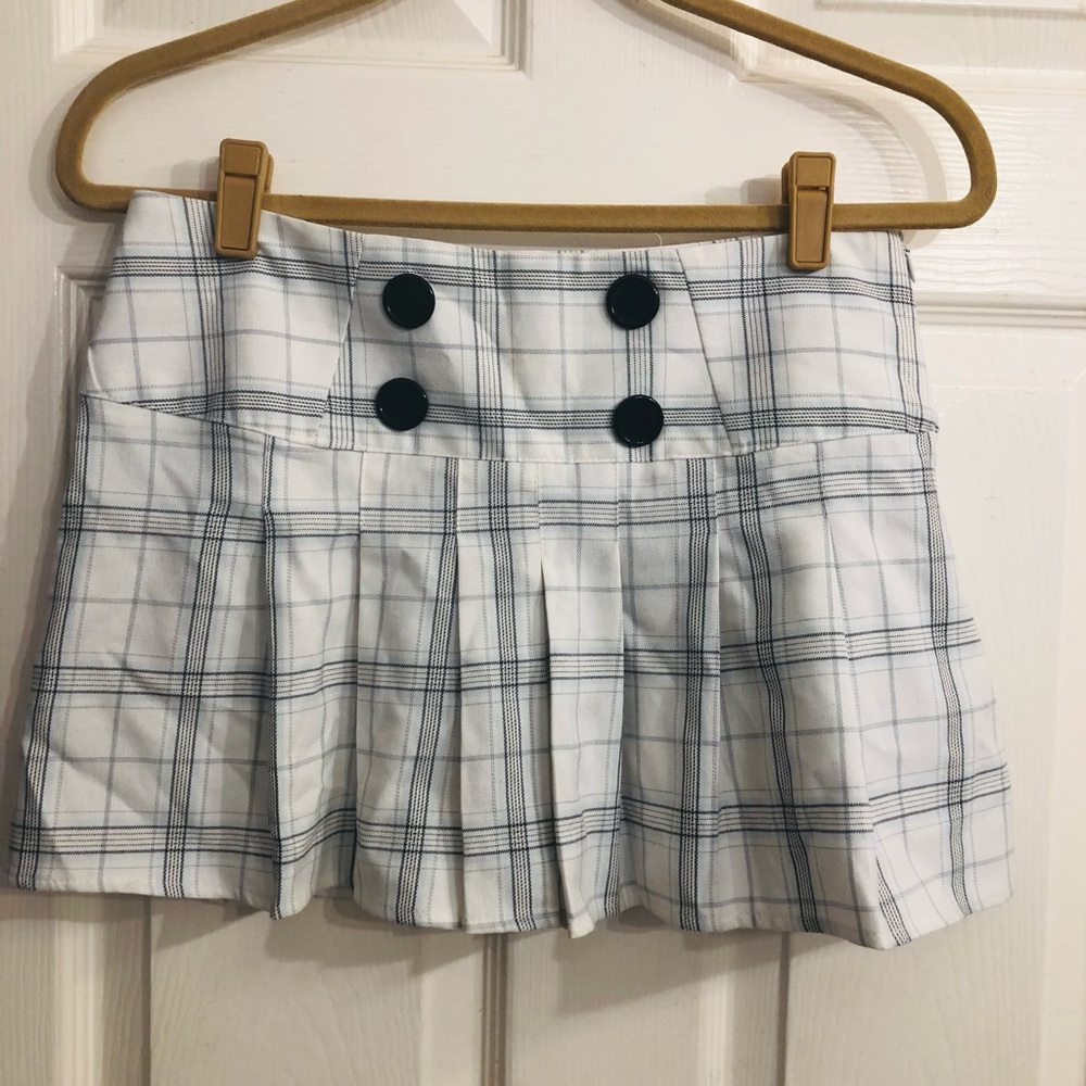 Preppy plaid pleated mini skirt